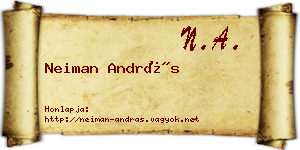 Neiman András névjegykártya